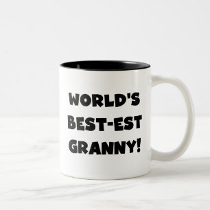 Beste Oma der Welt Schwarz Text T-Shirts Geschenke Zweifarbige Tasse