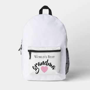 Beste Oma der Welt Süßes Herz Weiß Elegant Bedruckter Rucksack