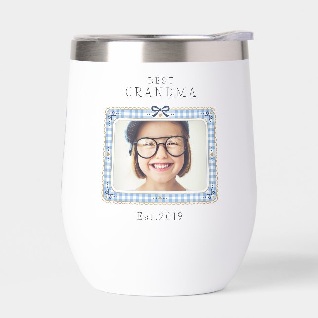 Beste Oma Est Benutzerdefiniertes Datum 3 Foto Cut (Links)
