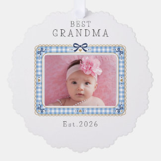 Beste Oma Est Benutzerdefiniertes Datum Foto Cute Ornament Karte