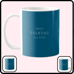 Beste Oma Est Benutzerdefiniertes Datum Türkis Ele Kaffeetasse