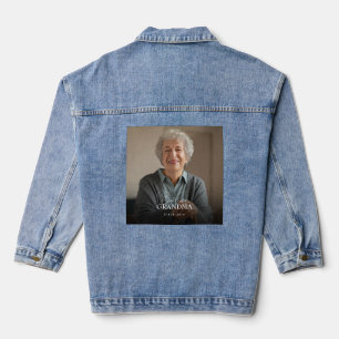Beste Oma ever seit 20XX Einfaches Elegantes Foto Jeansjacke