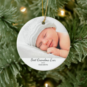 Beste Oma Foto Name Weihnachten Keramik Ornament