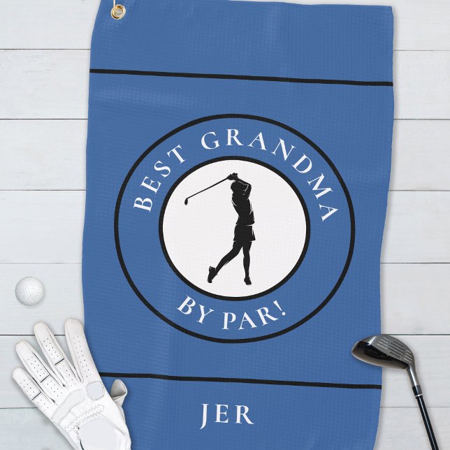 Beste Oma Golfer Mit Monogramm Sports Pro Blue Golfhandtuch (Best Grandma Golfer Monogrammed Sports Pro Blue Golf Towel)