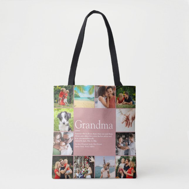 Beste Oma Granny Definition 12 FotoCollage Tasche (Vorderseite)