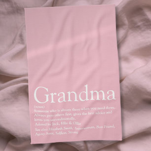 Beste Oma, Großmutter Definition Pink Geschirrtuch