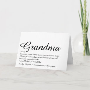 Beste Oma Großmutter Definition Script Karte