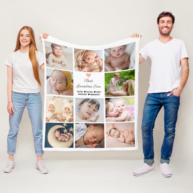 Beste Oma je 11-Foto Collage Fleecedecke (Beispiel)