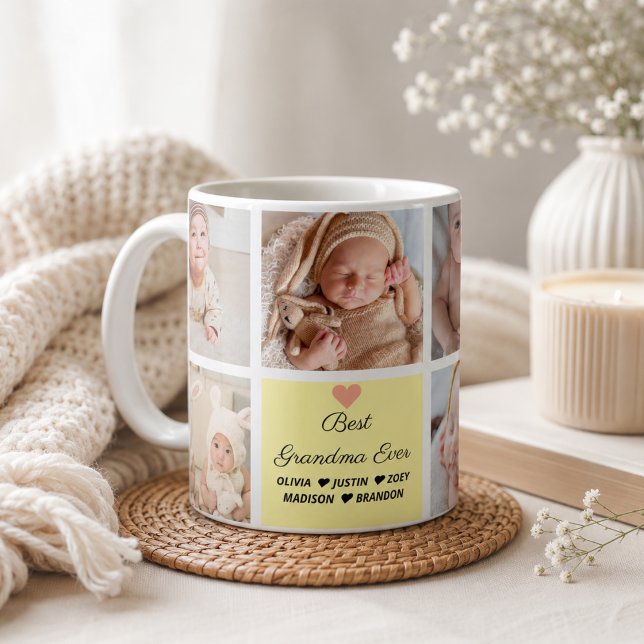 Beste Oma je 8-Foto Collage Kaffeetasse (Best Grandma Ever 8-Photo Collage Coffee Mug
)