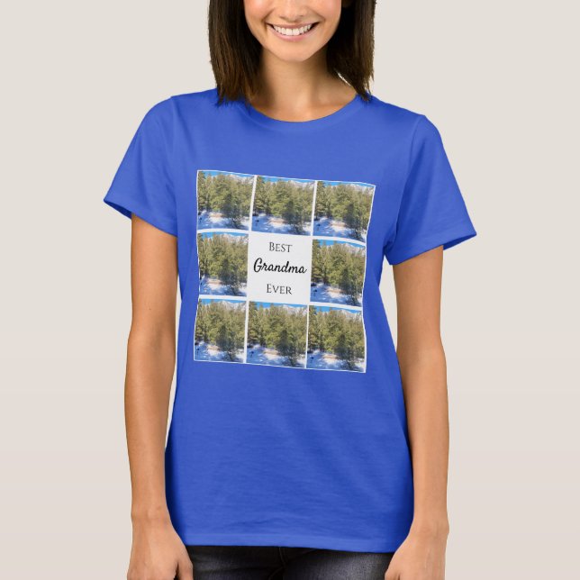 Beste Oma je 8 Foto Collage Square individuell anp T-Shirt (Vorderseite)