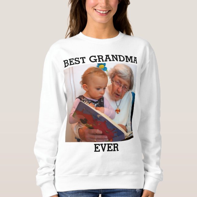 Beste Oma je benutzerdefiniertes Foto Erstellen Si Sweatshirt (Vorderseite)