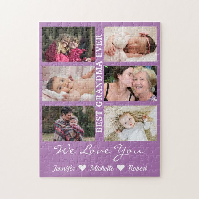 Beste Oma je Custom Fotos Großkinder Name (Vertikal)