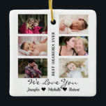 Beste Oma je Custom Fotos Großkinder Name Keramikornament<br><div class="desc">Dieses Ornament hat eine einfache Collage Vorlage, wo Sie Ihre 6 Lieblings-Großmutter und Enkel-Bilder hochladen können. Dies ist das ideale Geschenk, um Ihre Liebe für Ihre Oma zu zeigen. Sie können zu Weihnachten und zu jeder anderen Gelegenheit Geschenke, um Ihre Liebe zu Ihrem Nana ausdrücken.</div>