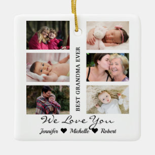 Beste Oma je Custom Fotos Großkinder Name Keramikornament