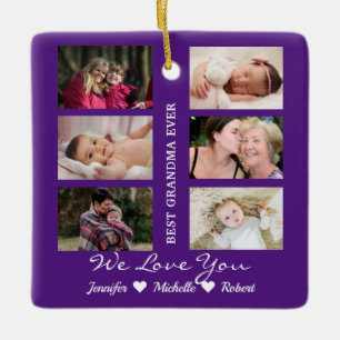 Beste Oma je Custom Fotos Großkinder Name Keramikornament