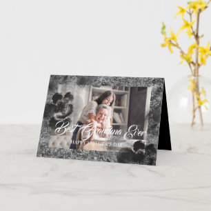 Beste Oma je Custom Mother's Day Foto Floral Karte