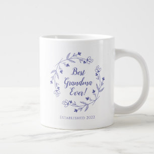 Beste Oma je Familie Blumengarten Jahr Blau Jumbo-Tasse