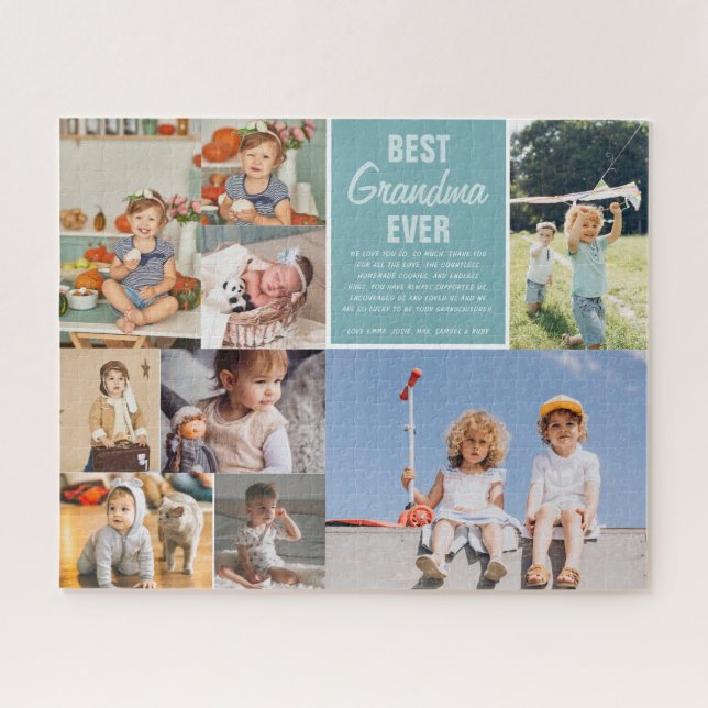 Beste Oma je | Farbblockfoto-Collage (Horizontal)