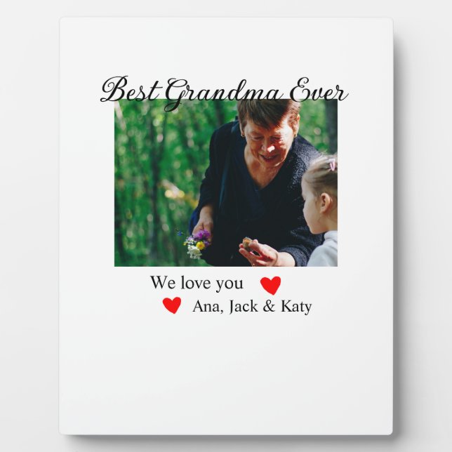 Beste Oma je Foto Collage wir Liebe Sie nennen Fotoplatte (Vorderseite)