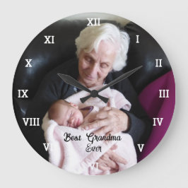 Beste Oma je Fotomaterial erstellen Große Wanduhr