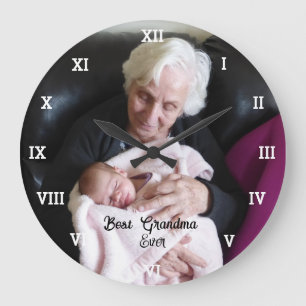 Beste Oma je Fotomaterial erstellen Große Wanduhr