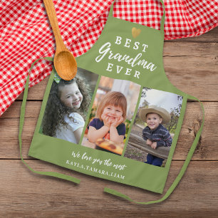 Beste Oma je Großkinder 3 Collage Green Schürze