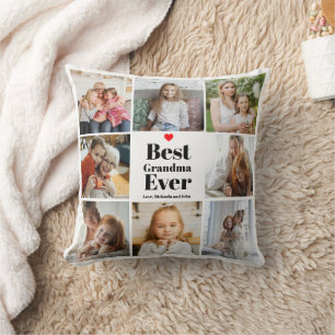 Beste Oma je Herz 8 FotoCollage Kissen