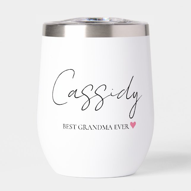 Beste Oma je Monogramm | Thermal Wine Tumbler (Vorderseite)