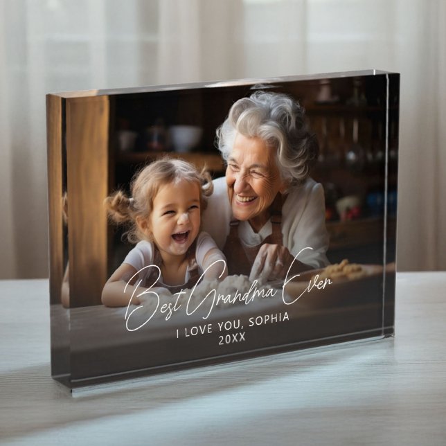 Beste Oma je Niedlich Großkind Keepake Fotoblock (Best Grandma Ever Cute Grandchild Keepsake Photo Block)