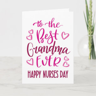 Beste Oma je Nurses Day Typografie in Pink Karte