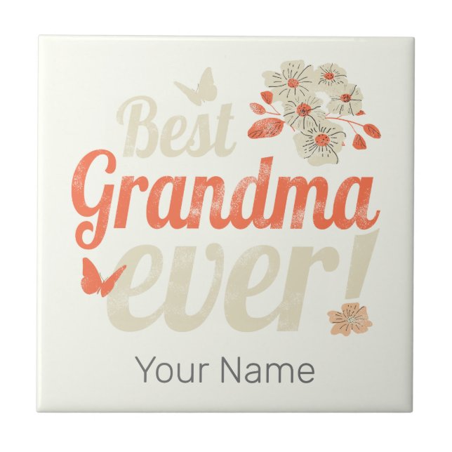 Beste Oma je Oma Vintag Großmutter Fliese (Vorderseite)