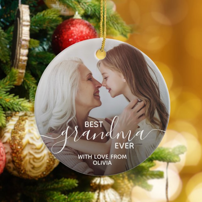 Beste Oma je Personalisiertes Foto Keramik Ornament (Von Creator hochgeladen)