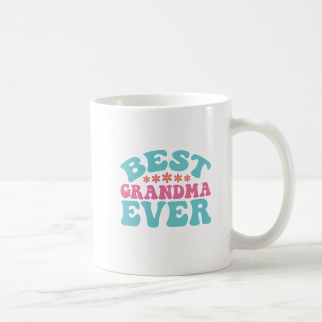 Beste Oma je Retro Blau und Rosa Tasse (Rechts)