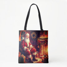 Beste Oma je | Santa am Kamin | Rot