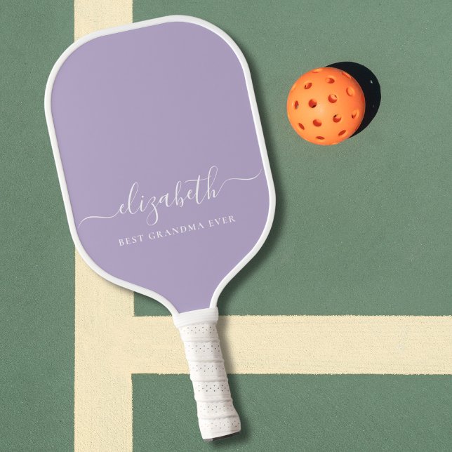 Beste Oma je Script Monogram Lavendel Pickleball Schläger (Von Creator hochgeladen)