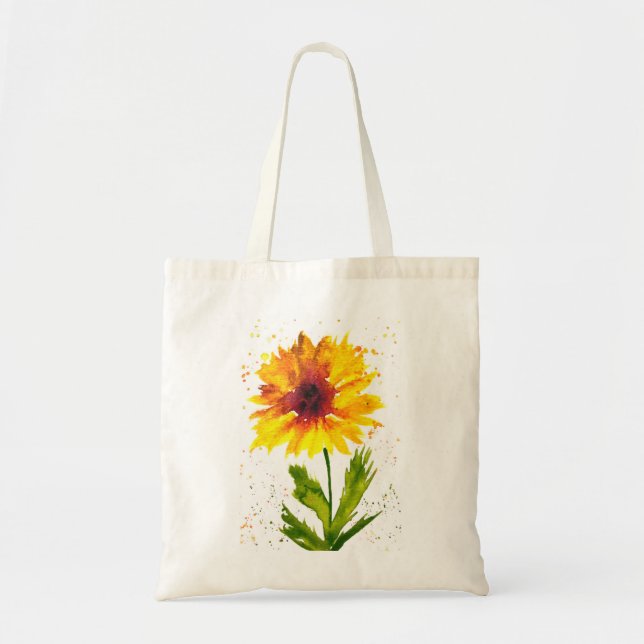 Beste Oma je Sonnenblumen Blume Aquarell Tragetasche (Vorne)