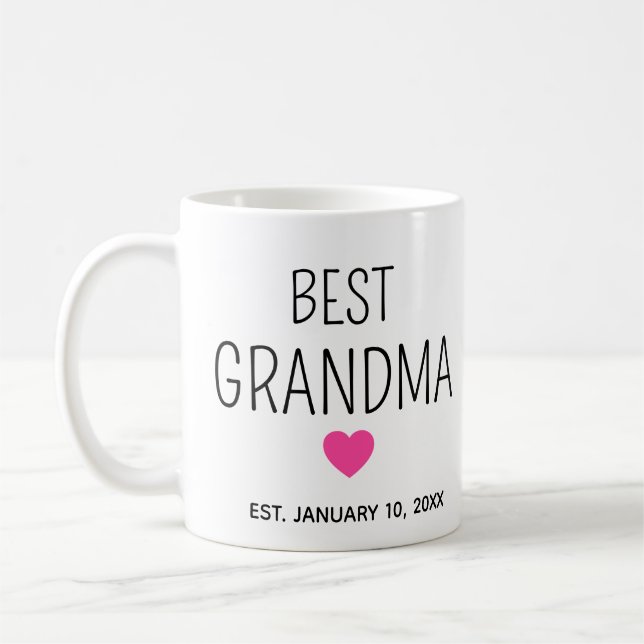 Beste Oma mit Gründungsdatum Kaffeetasse (Links)
