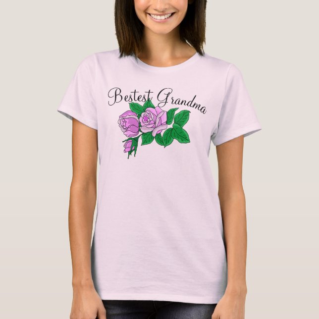 Beste Oma mit Rose T - Shirt (Vorderseite)
