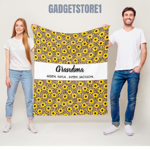 Beste Oma Sonnenblume überhaupt Frohe Großeltern Fleecedecke