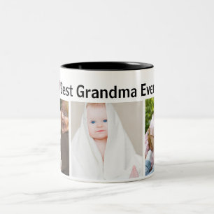 Beste Oma überhaupt 3-Foto-Collage individuell Zweifarbige Tasse