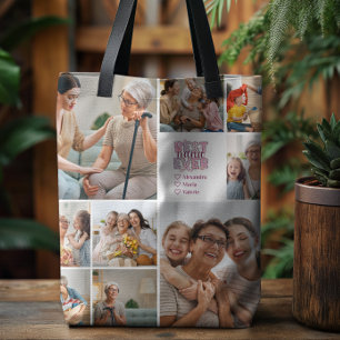 Beste Oma überhaupt Florale 9-Foto-Collage Tasche