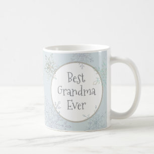 Beste Oma überhaupt Foto Licht Blau Schneeflocke Kaffeetasse