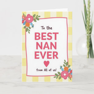 Beste Oma überhaupt Gingham-Mutter-Karte Karte