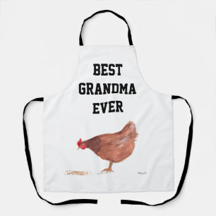 Beste Oma überhaupt Henne Huhn Aquarell Schürze
