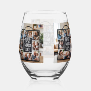 Beste Oma überhaupt Personalisiertes Foto-Küchen-G Weinglas Ohne Stiel