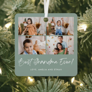 Beste Oma überhaupt Vier Fotos Ornament Aus Metall