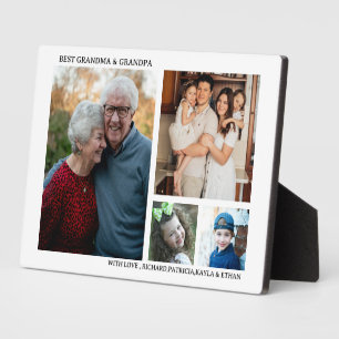 Beste Oma und Opa 4 Foto-Collage Weiß Fotoplatte