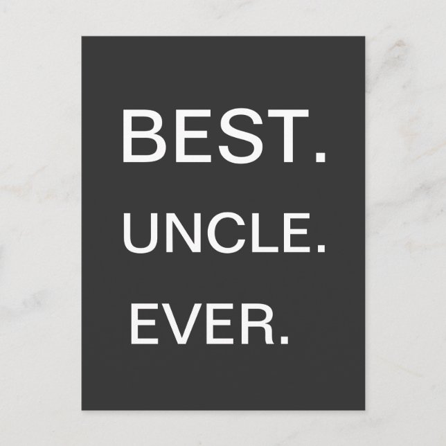 Beste Onkel je Postkarte (Vorderseite)