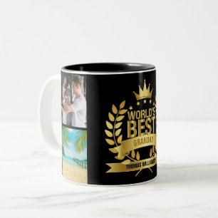 Beste Opa Großvater Foto der Welt Zweifarbige Tasse