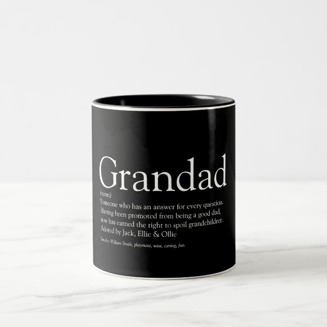 Beste Opa, Großvater, Papa Definition Zweifarbige Tasse (Mittel)